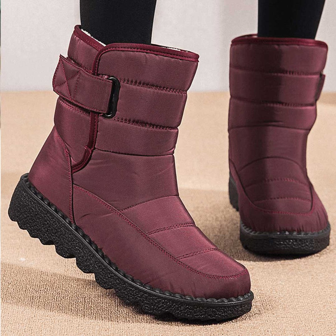 Dames Waterproof Thermo Knee High Boots Antislip Snowboots - Rood