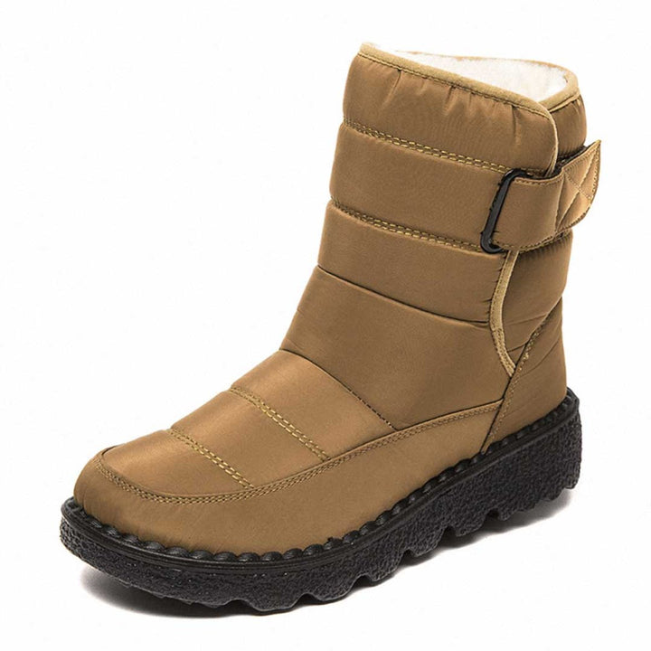Dames Waterproof Thermo Knee High Boots Antislip Snowboots - Khaki