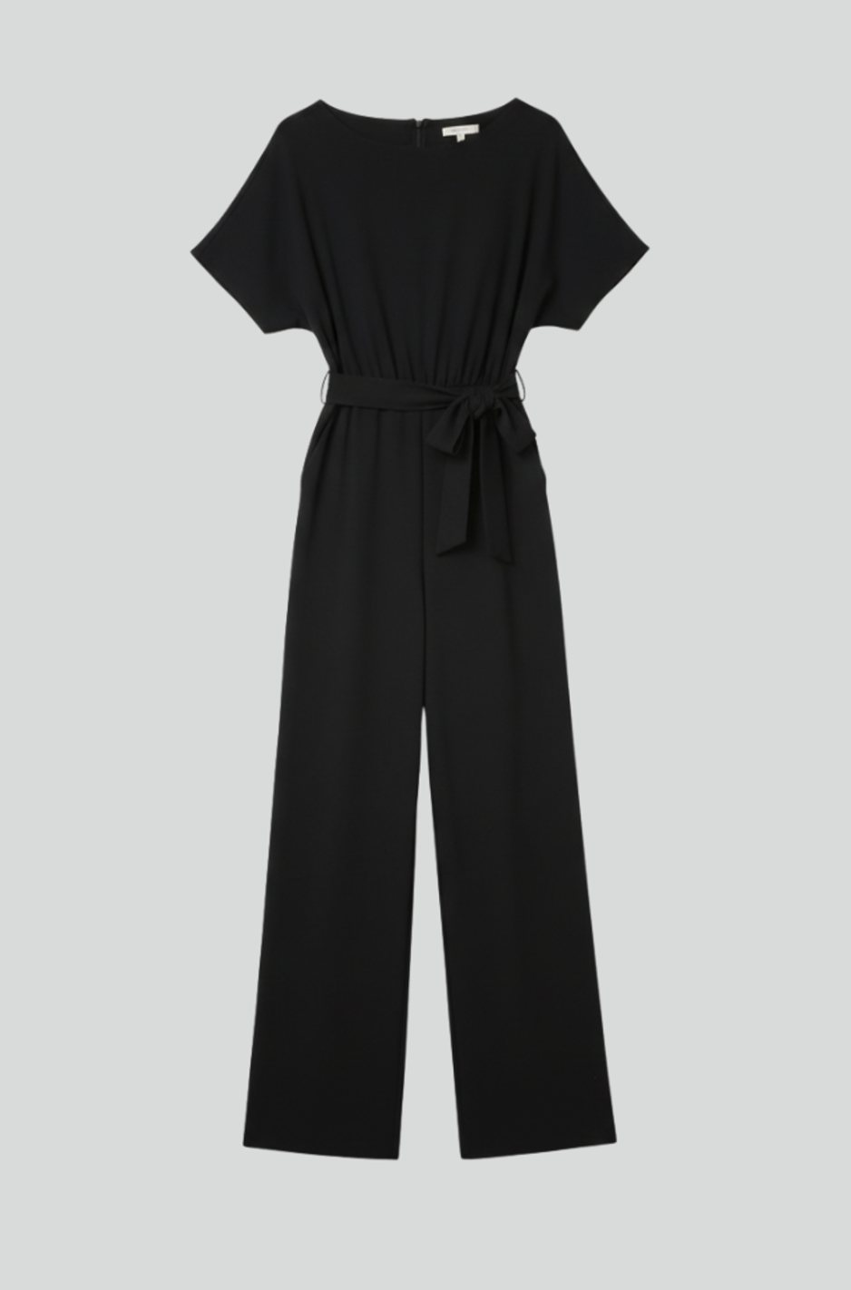 Dames Wijdbeense Jumpsuit met Strikceintuur en Korte Mouwen