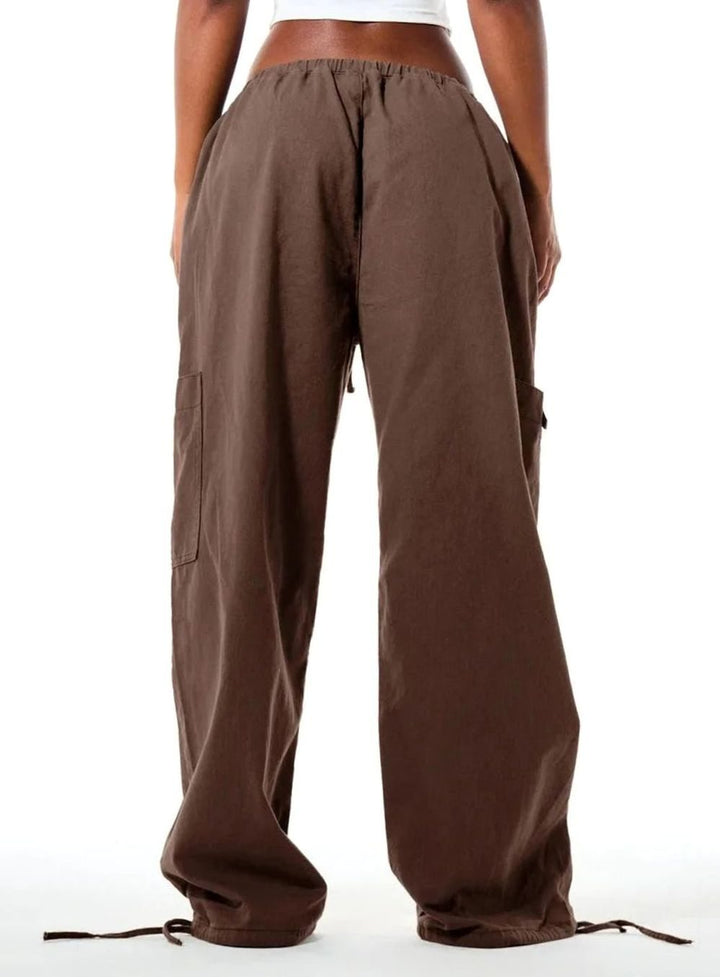 Dames Wijde Cargo Broek met Trekkoord Taille en Cargozakken