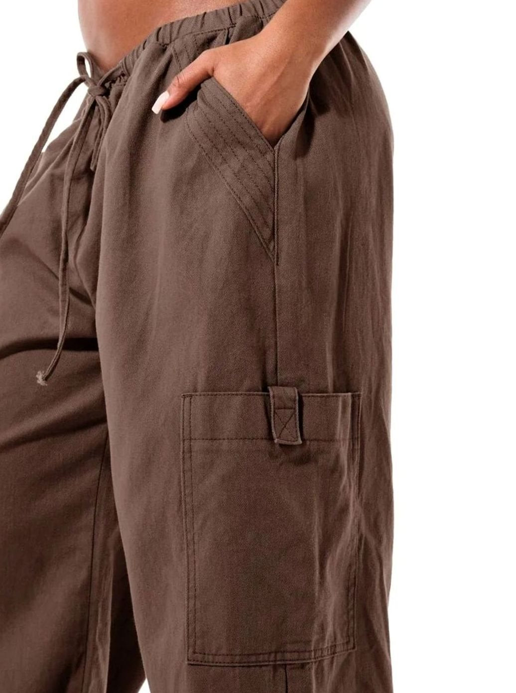 Dames Wijde Cargo Broek met Trekkoord Taille en Cargozakken