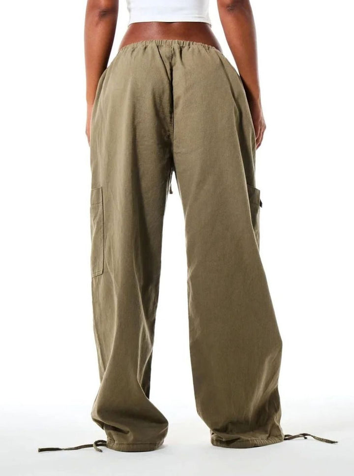 Dames Wijde Cargo Broek met Trekkoord Taille en Cargozakken