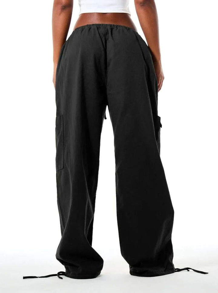 Dames Wijde Cargo Broek met Trekkoord Taille en Cargozakken
