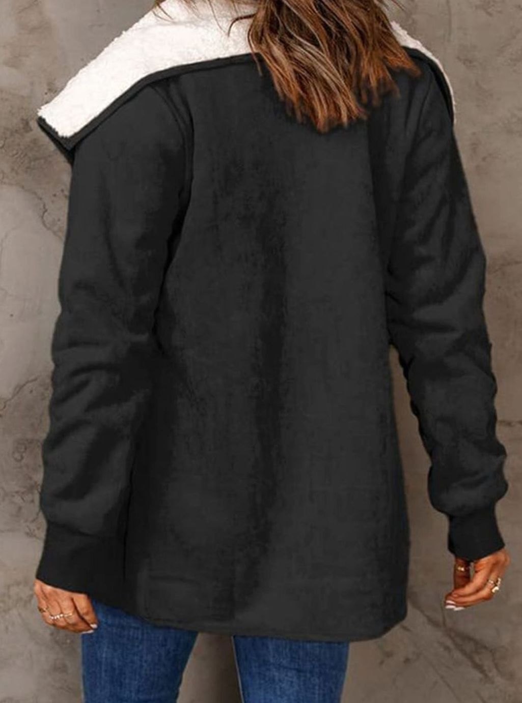 Dames Winterjas Sherpa Gevoerde Suède Open-Front Jas