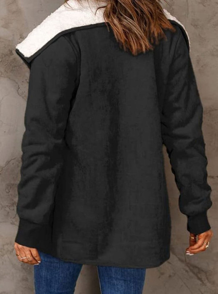 Dames Winterjas Sherpa Gevoerde Suède Open-Front Jas