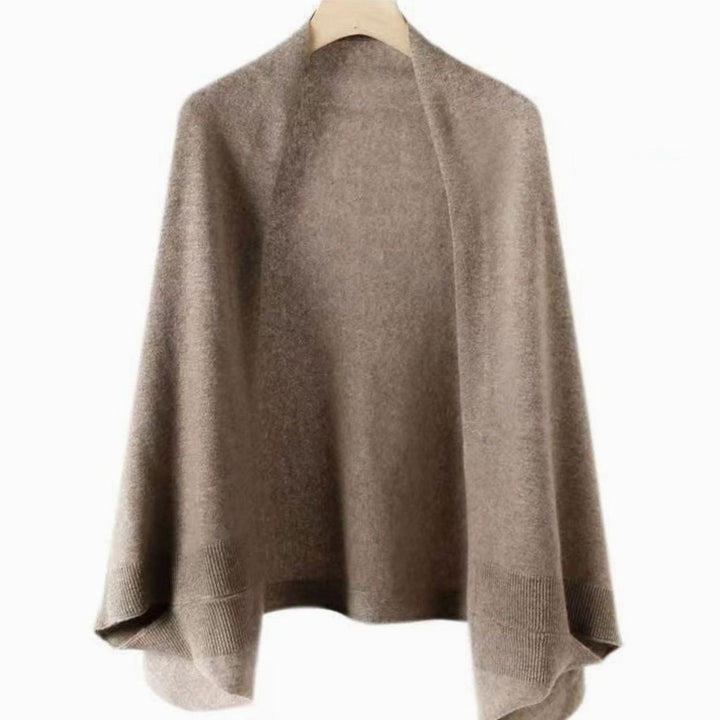Dames Zachte Kunstkasjmier Veelzijdige Sjaal Poncho - Camel