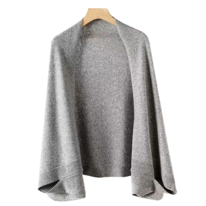 Dames Zachte Kunstkasjmier Veelzijdige Sjaal Poncho - Lichtgrijs