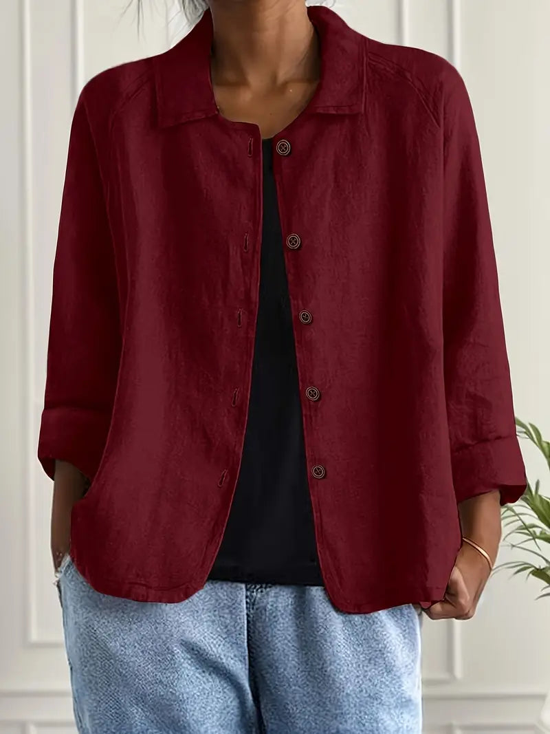 Chloe | Damen Lässige Leichte Jacke mit Knopfleiste vorne