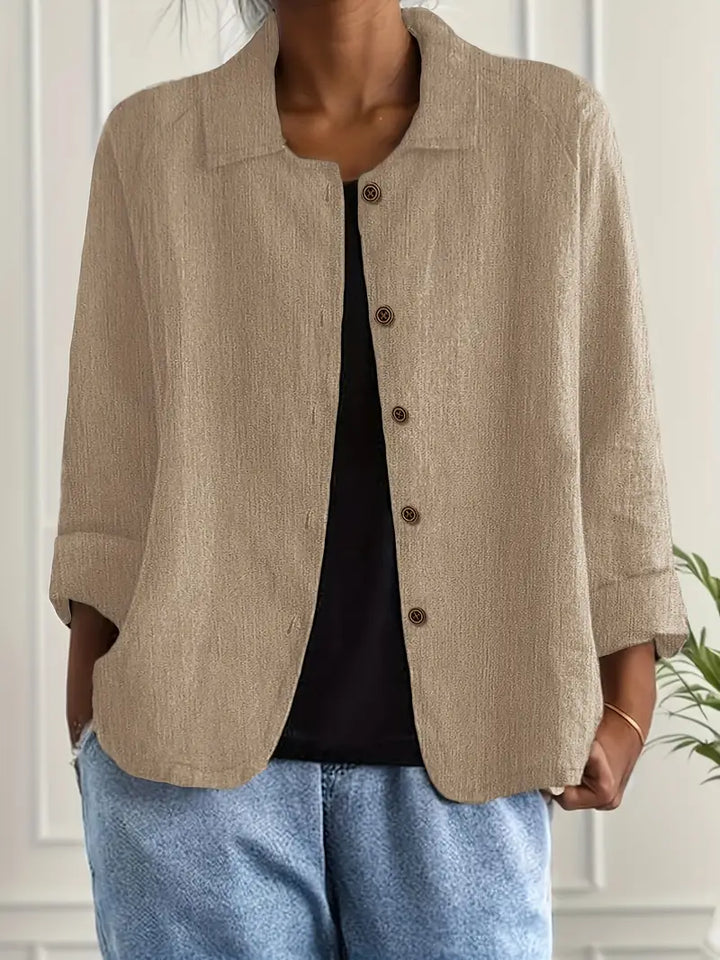 Chloe | Damen Lässige Leichte Jacke mit Knopfleiste vorne