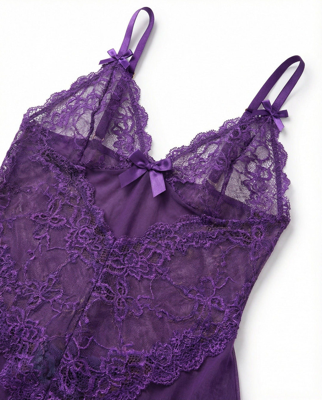 Doorzichtige Mesh Kant Chemise Nachtjapon Inclusief G-String