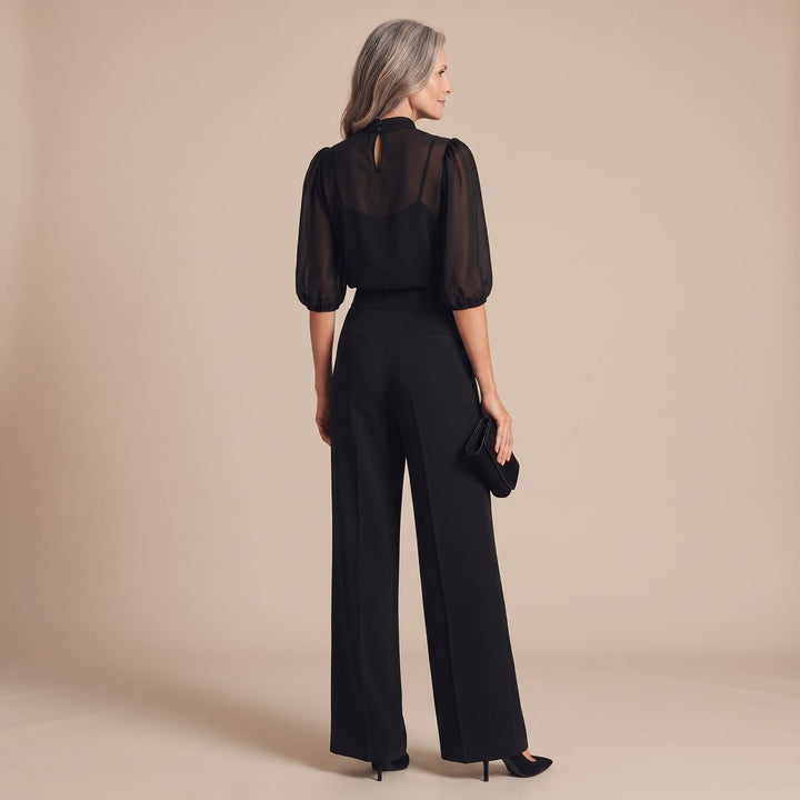 Driedelige Damesset Transparante Top Camisole Wijde Broek
