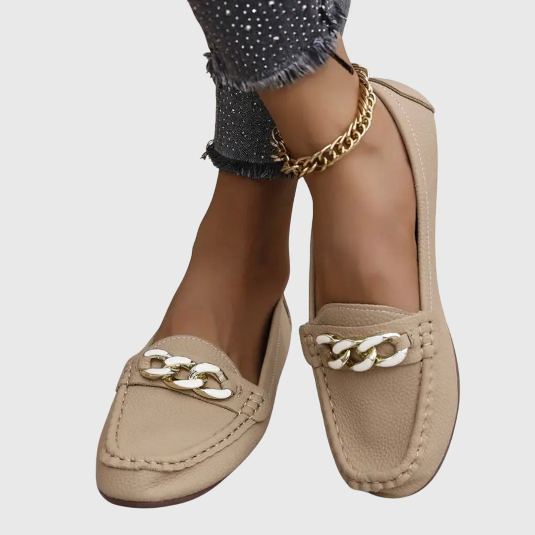 Jessica | Dames Kettingdetail Instap Loafers