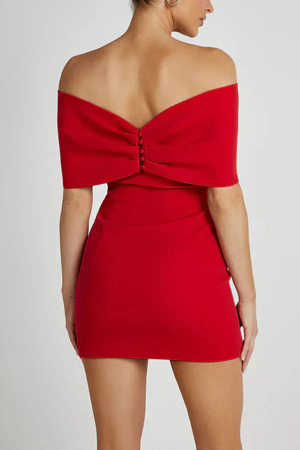 Elly | Off-Shoulder Minikleid mit Schleifendetail