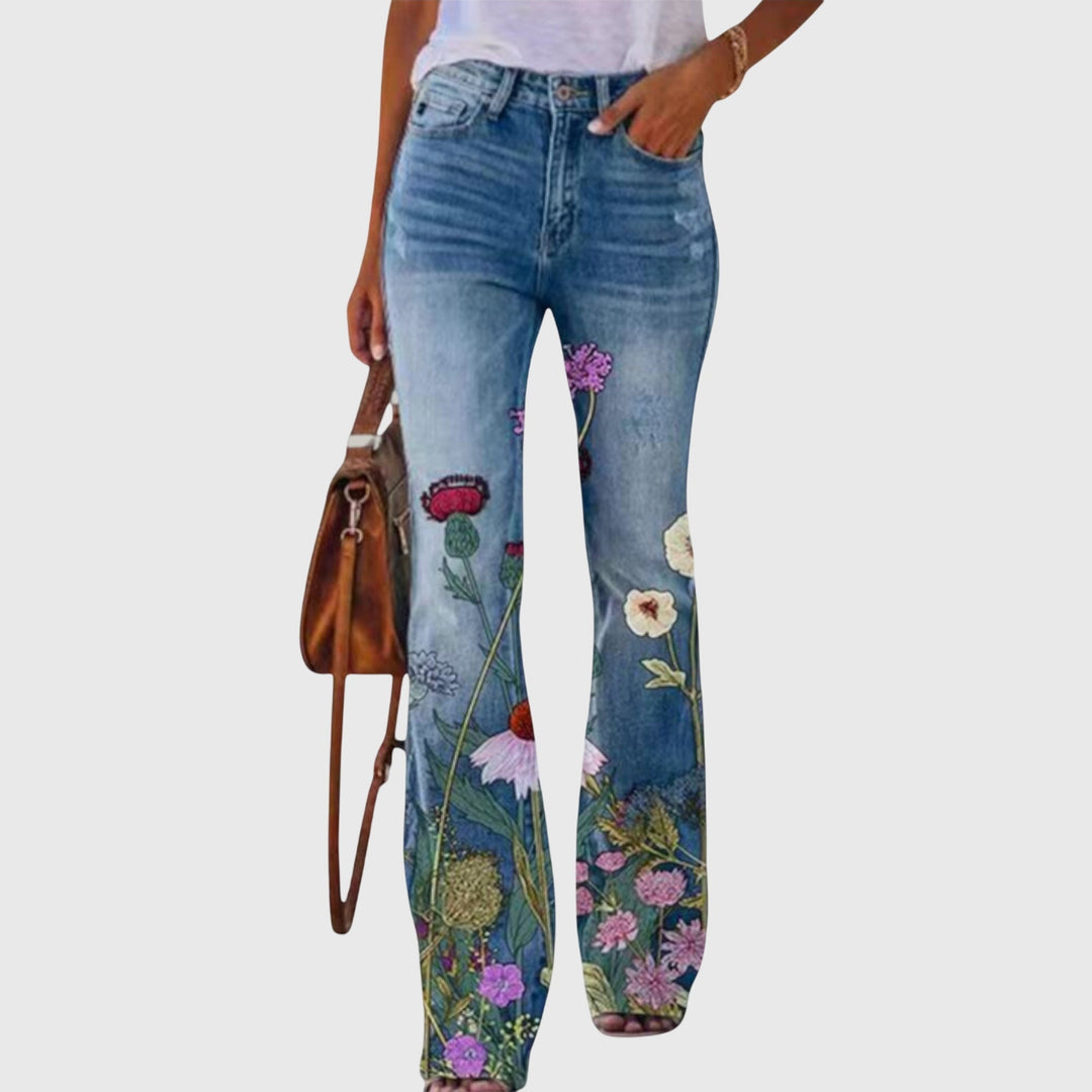 Serenity | Dames Bloemenprint Skinny Jeans