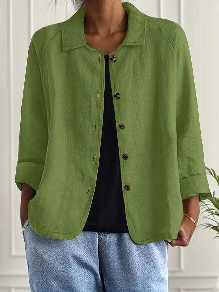 Chloe | Damen Lässige Leichte Jacke mit Knopfleiste vorne