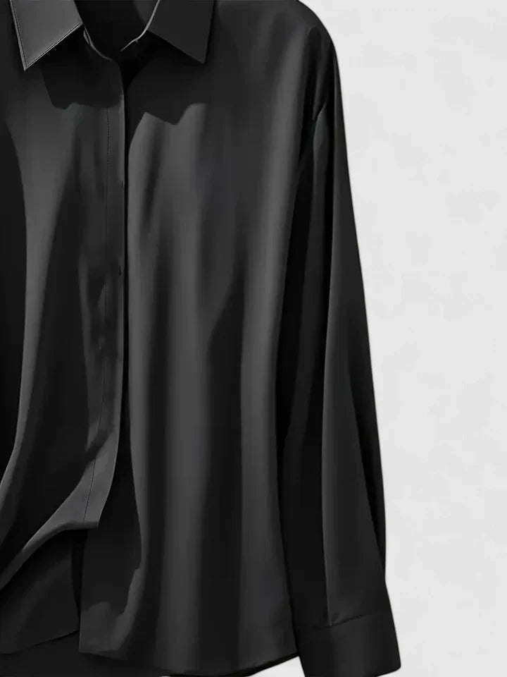 Summer | Dames Satin Blouse Met Knopen En Shorts