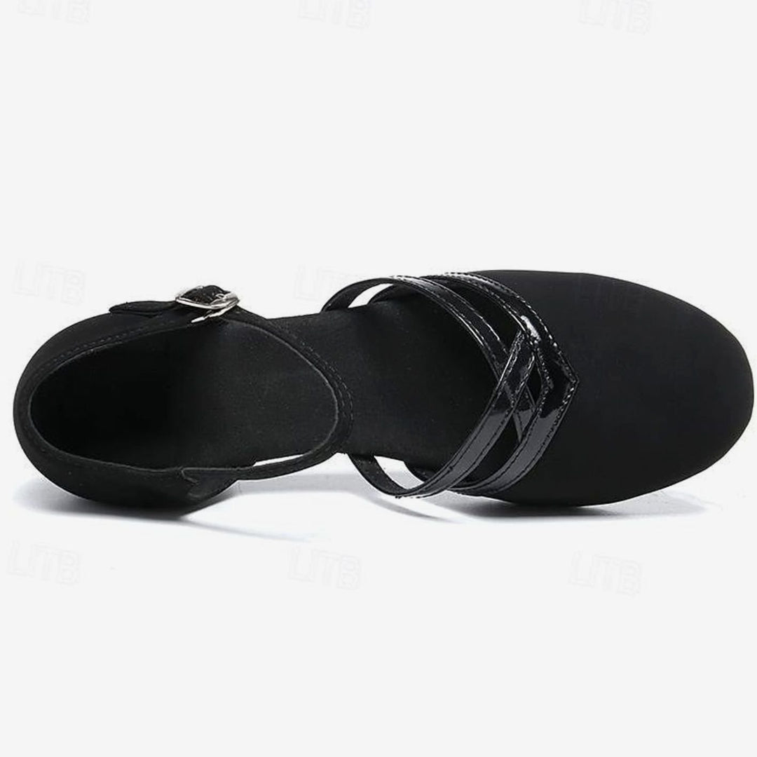 Elegante Damen-Tanzschuhe mit Flexsohle Riemchen Blockabsatz