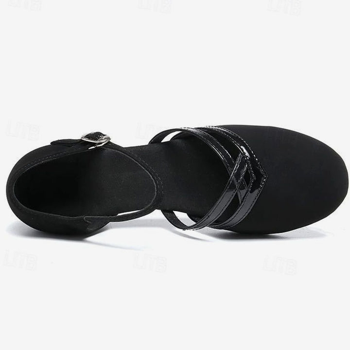 Elegante Damen-Tanzschuhe mit Flexsohle Riemchen Blockabsatz