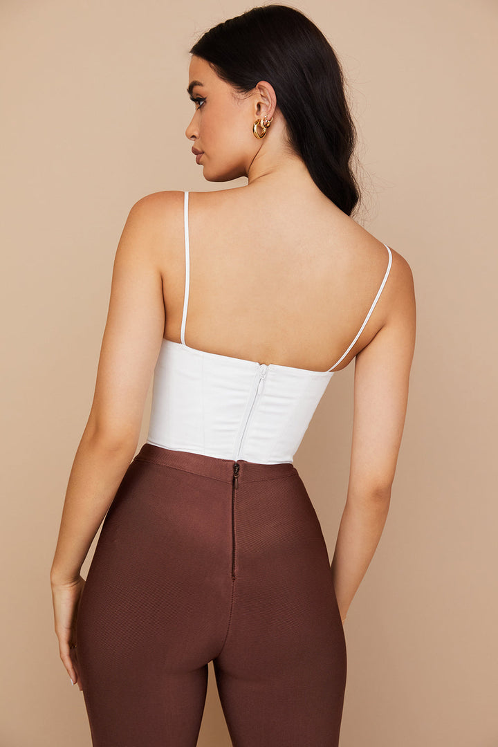 Eliza | Stijlvolle Witte Bustier-Top met Dunne Bandjes