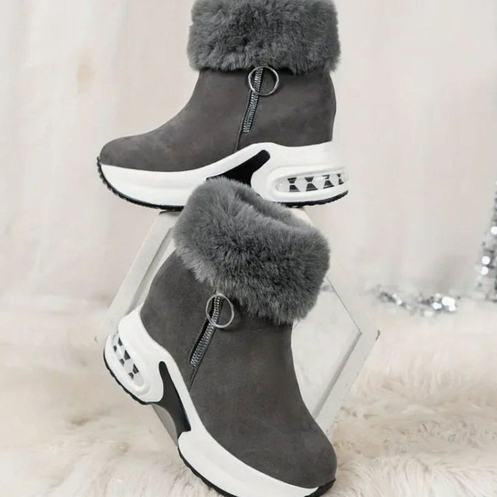 Enkellaarsjes Dames Warme Winterlaarzen Antislip Luchtkussen Zool - Grijs