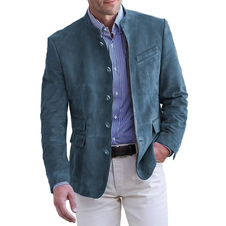 Charles| Herren Freizeitblazer mit Stehkragen und Knöpfen