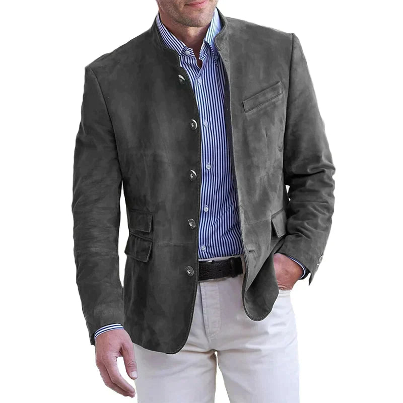 Charles| Herren Freizeitblazer mit Stehkragen und Knöpfen