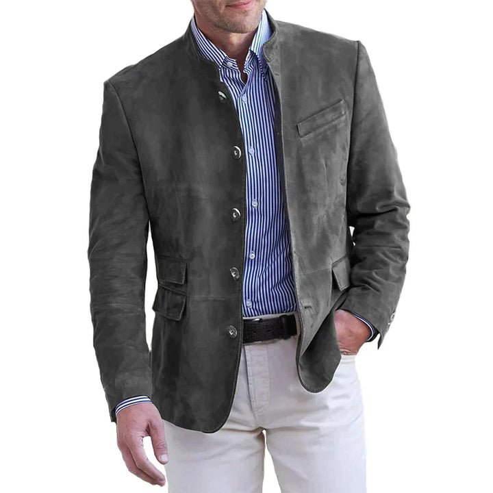Charles| Herren Freizeitblazer mit Stehkragen und Knöpfen