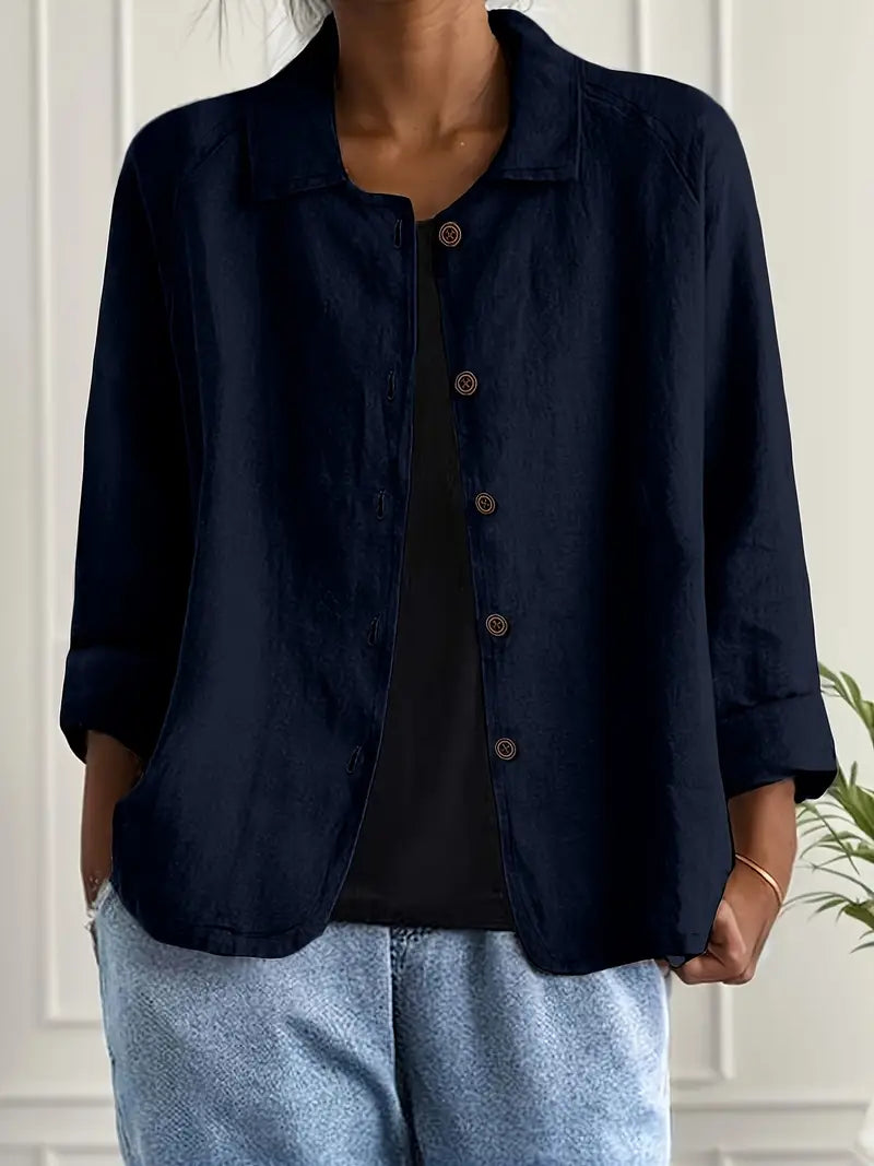 Chloe | Damen Lässige Leichte Jacke mit Knopfleiste vorne