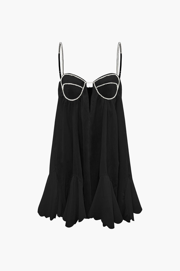 Sophia | Glamoureus Mini-jurk met Kristalbandjes – Vrouwelijk & stijlvol voor speciale gelegenheden