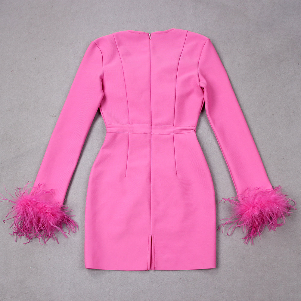 Sofia | Elegante Minidress met Veerdetails