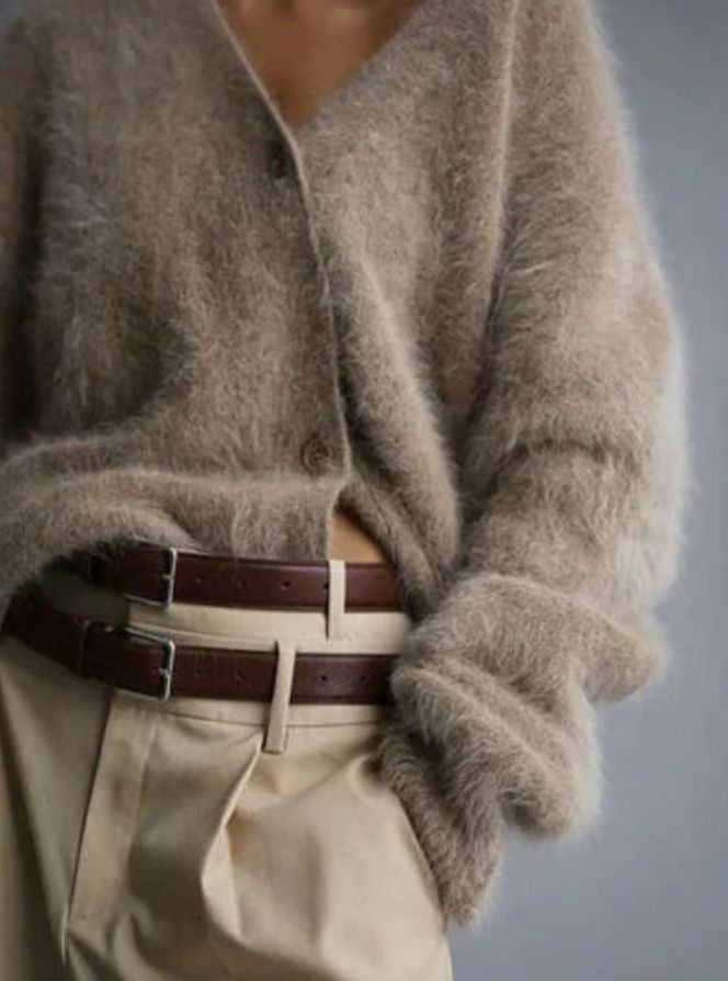 Fluffy V-hals Cardigan Dames Losse Knopen Vest