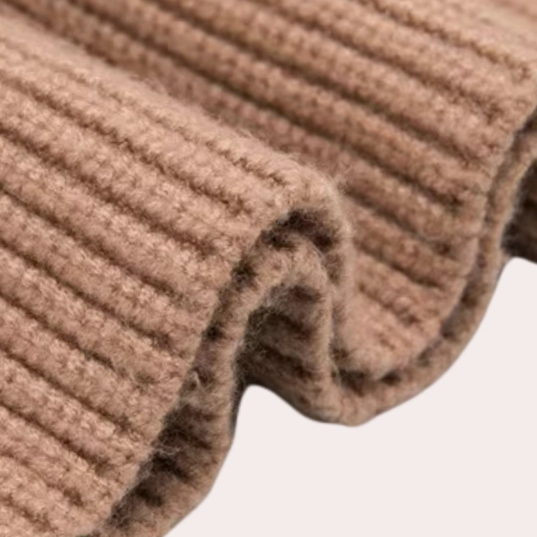 Gebreide najaarsjurk dames cable-knit A-lijn
