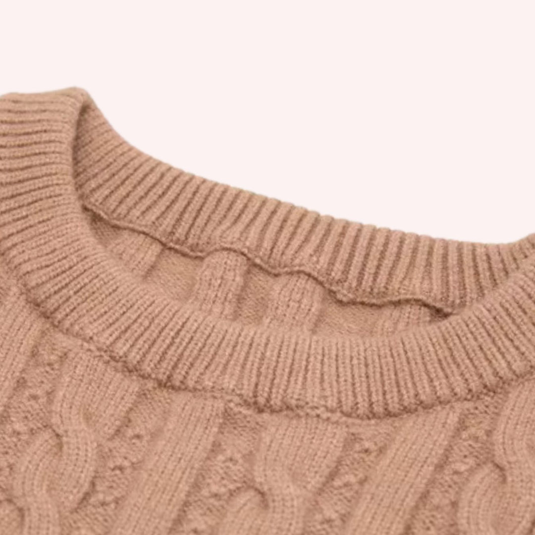 Gebreide najaarsjurk dames cable-knit A-lijn