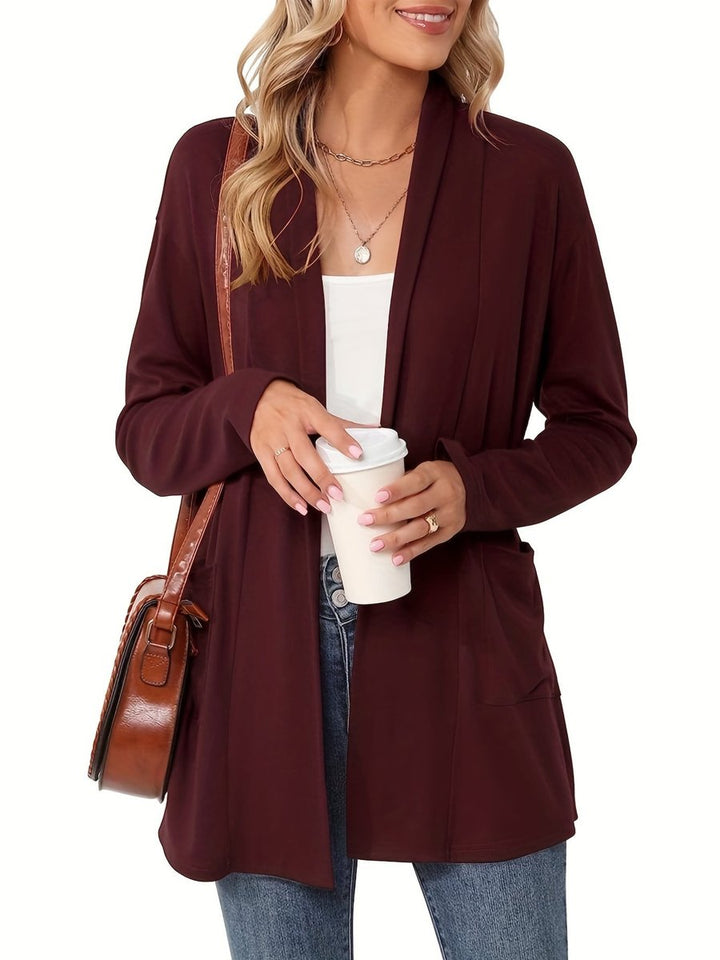 Gebreide trui dames casual vest open voorkant lange mouwen