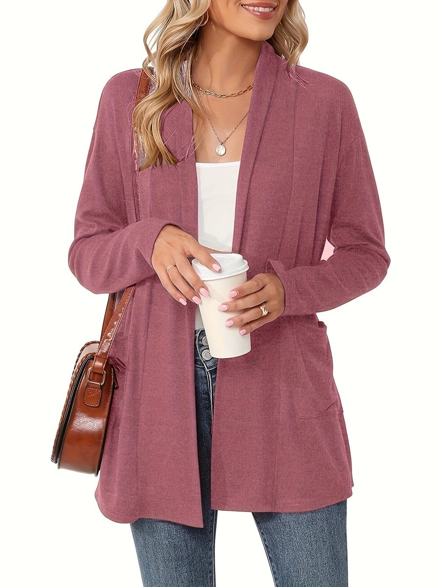 Gebreide trui dames casual vest open voorkant lange mouwen