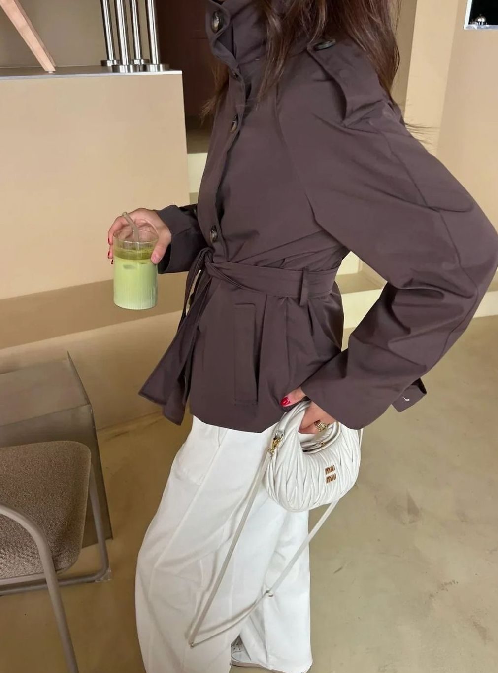 Getailleerde Korte Trenchcoat Winterjas Dames Waterafstotend
