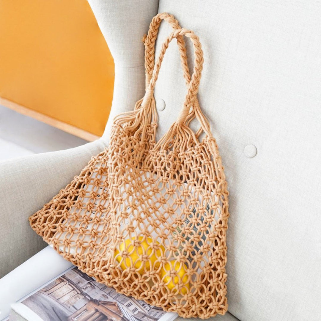 Gevlochten Katoenen Macramé Tote Bag Boodschappentas