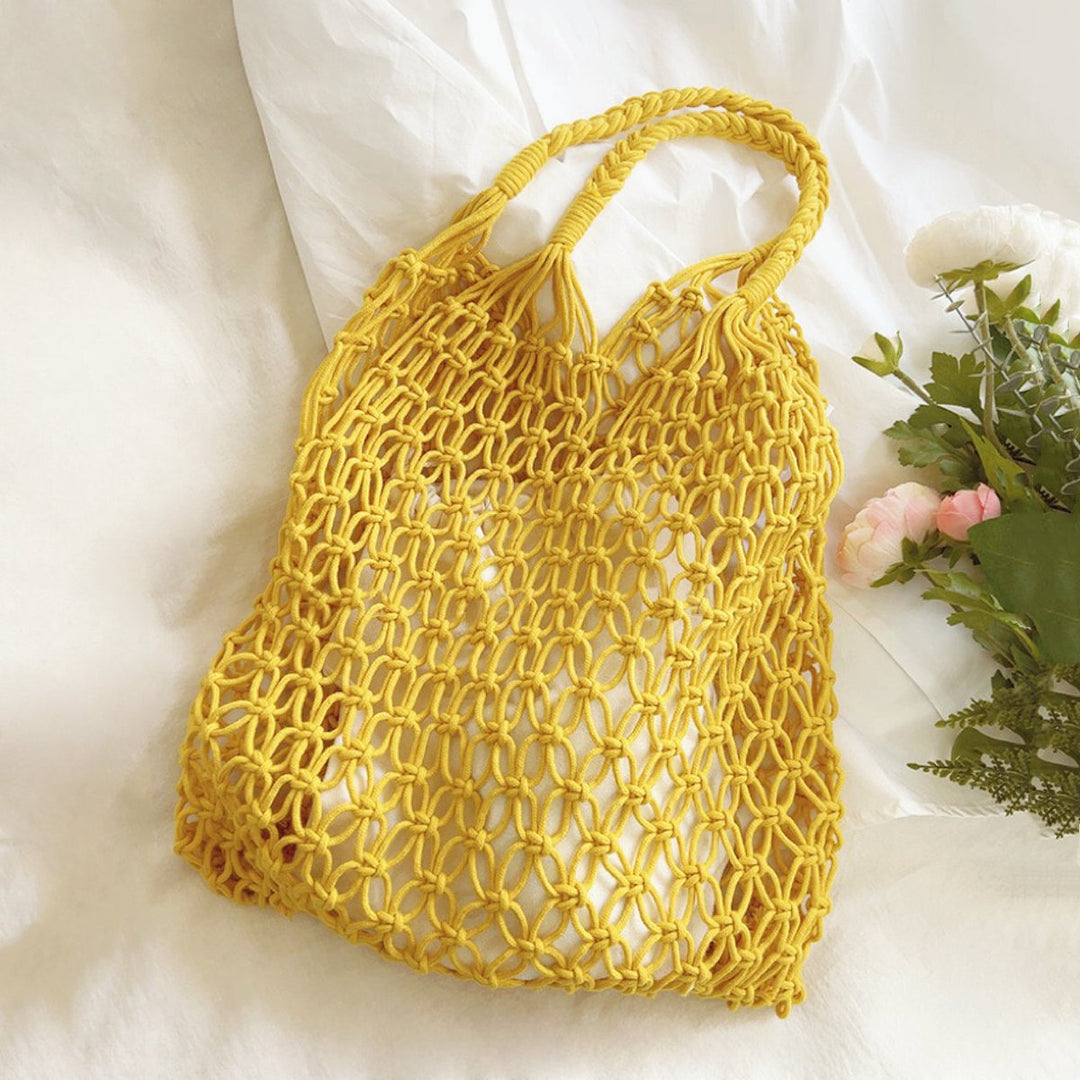 Gevlochten Katoenen Macramé Tote Bag Boodschappentas