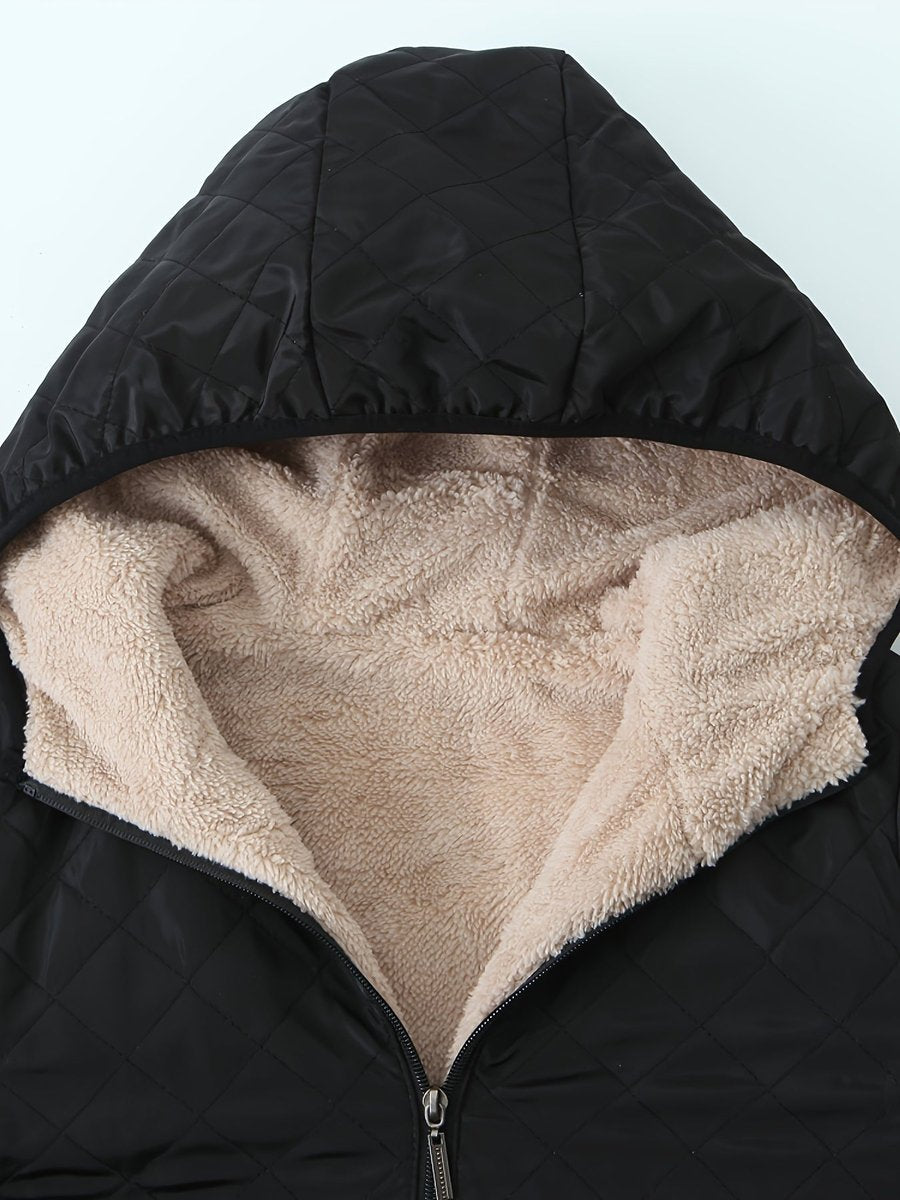 Gevoerde Halflange Puffer Jas Dames Gewatteerde Winterjas