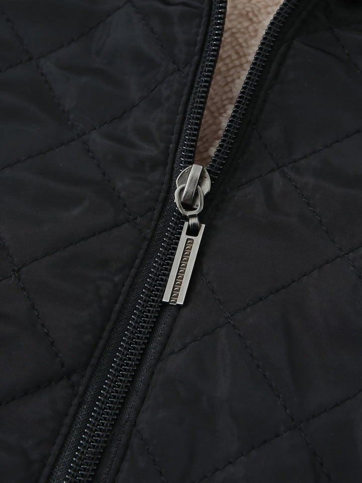 Gevoerde Halflange Puffer Jas Dames Gewatteerde Winterjas