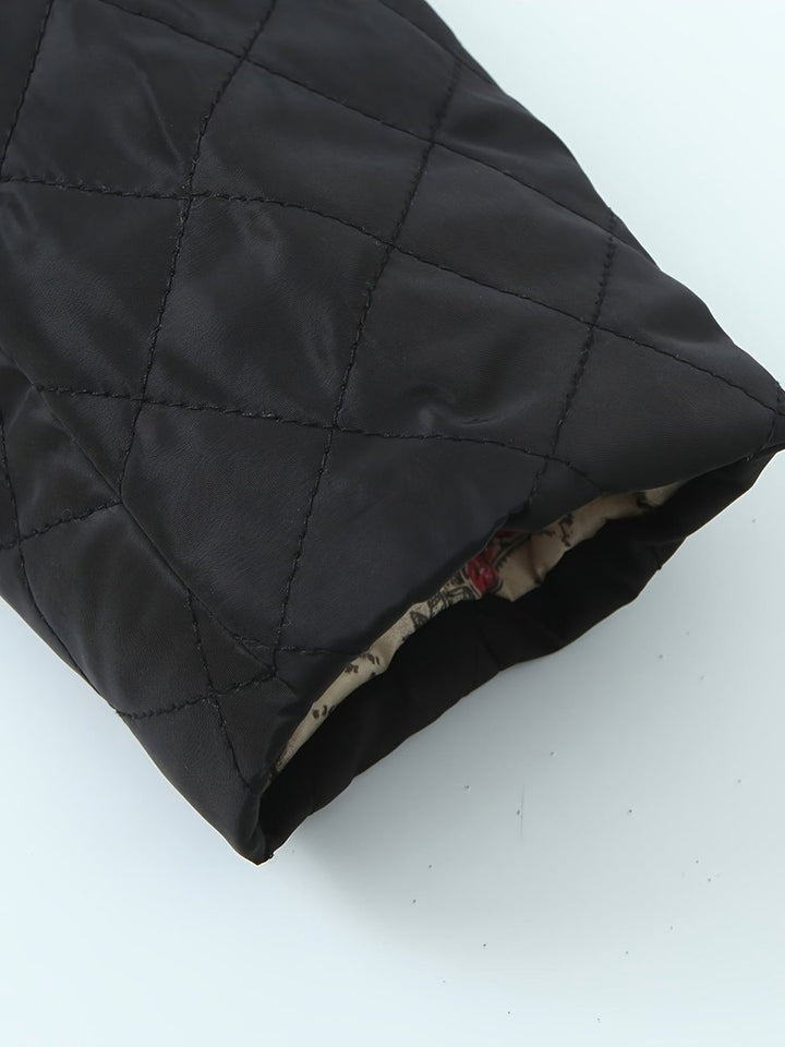 Gevoerde Halflange Puffer Jas Dames Gewatteerde Winterjas
