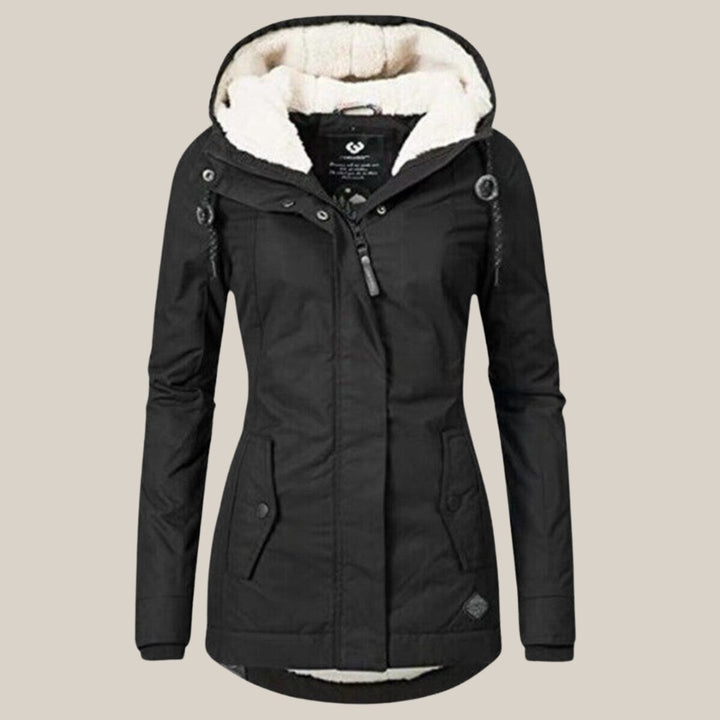 Gevoerde quilted jacket dames met sherpa voering en verstelbare capuchon