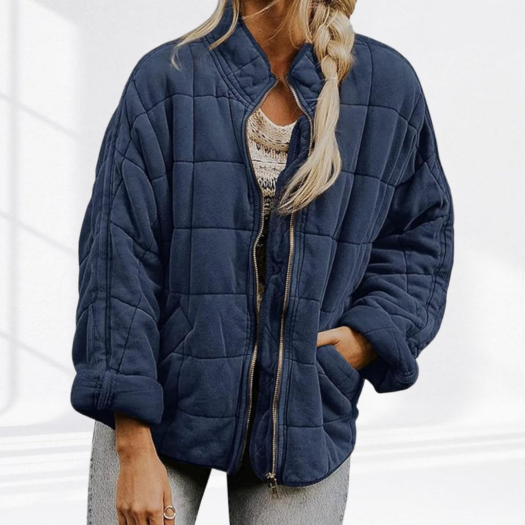 Gewatteerde jas dames ritssluiting staande kraag casual winterjas