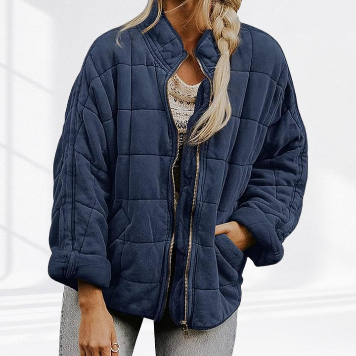 Gewatteerde jas dames ritssluiting staande kraag casual winterjas
