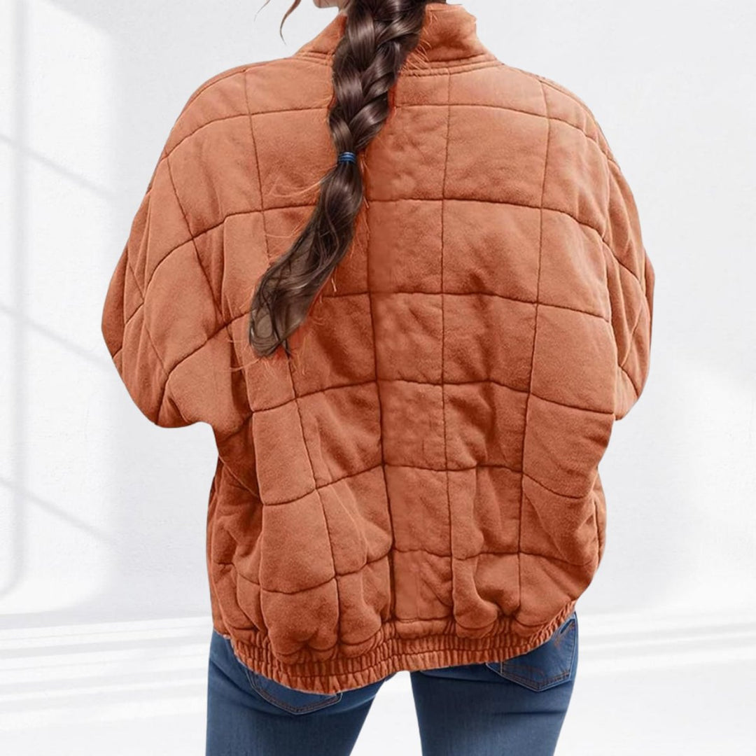 Gewatteerde jas dames ritssluiting staande kraag casual winterjas