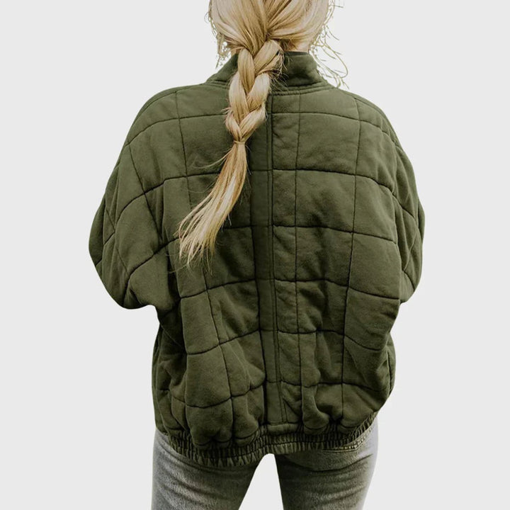 Gewatteerde jas dames ritssluiting staande kraag casual winterjas