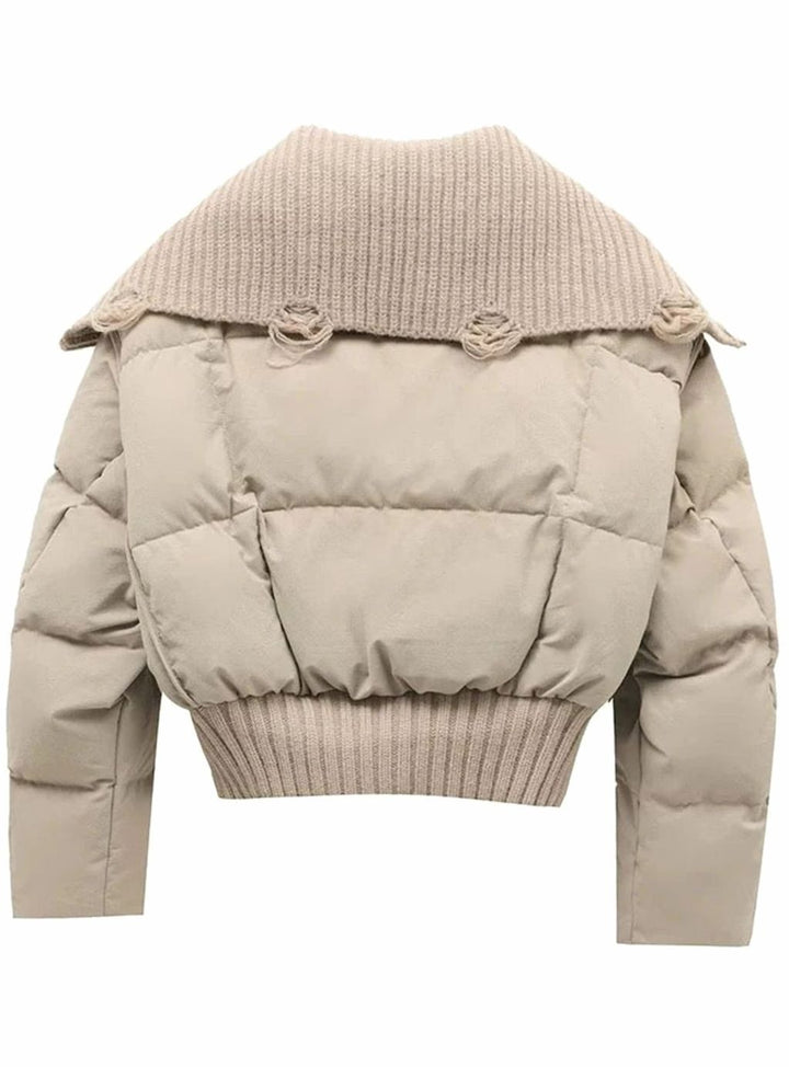 Gewatteerde Oversized Puffer Jas Dames Hoge Kraag Ritssluiting