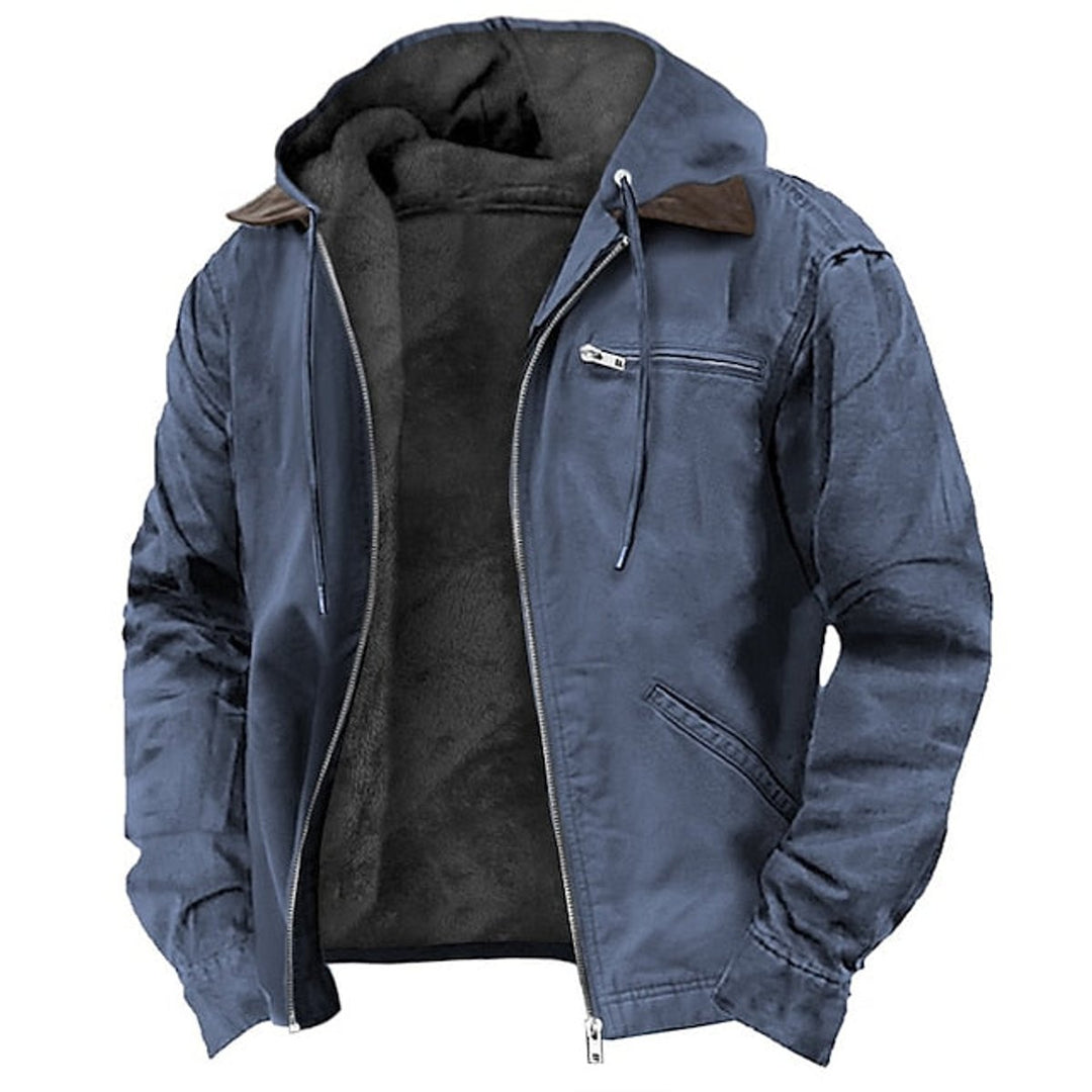 Gewatteerde Winterjas Dames Heren Gevoerd Parka Capuchon Rits - Blauw