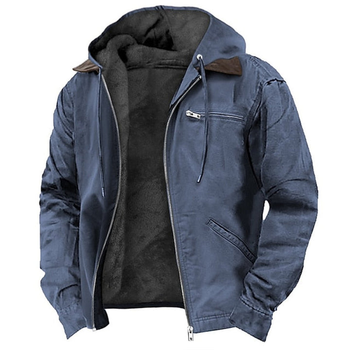 Gewatteerde Winterjas Dames Heren Gevoerd Parka Capuchon Rits - Blauw