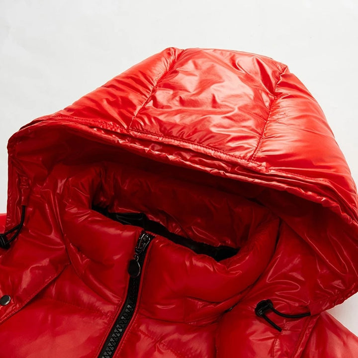 Glanzende Gewatteerde Puffer Jas Dames Capuchon Winterjas